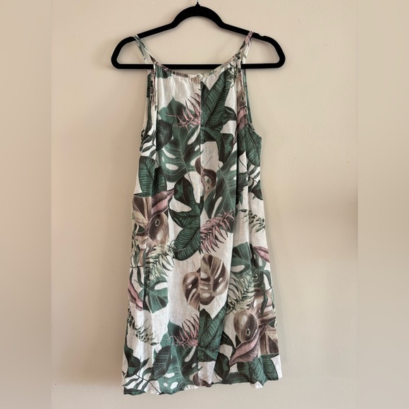 Lungo L’arno Dress, 100% linen, size large, tropical print - Picture 2 of 4